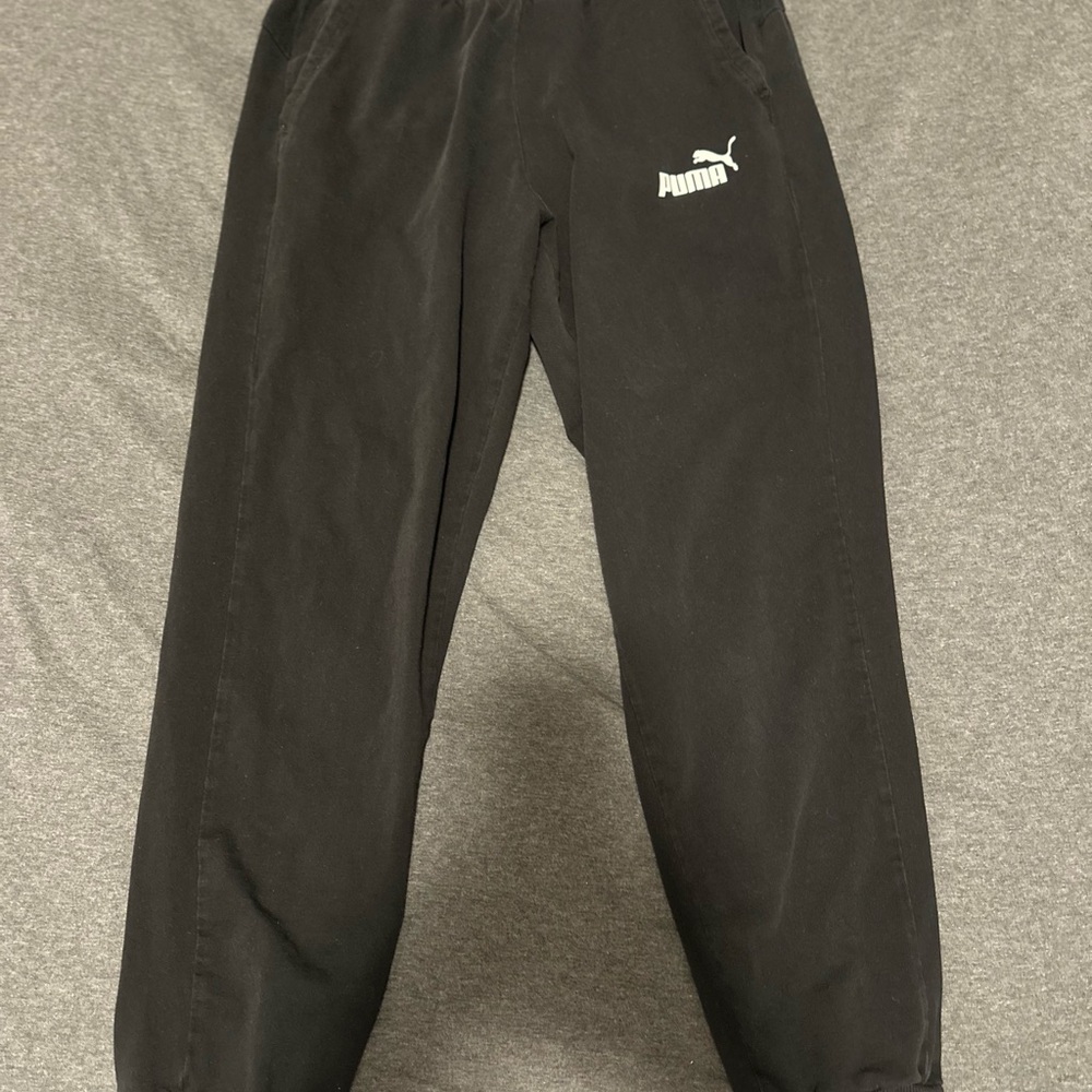 Puma Black Jogger Pants with White Logo